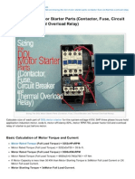 Sizing The DOL Motor Starter Parts Contactor Fuse Circuit Breaker and Thermal Overload Relay
