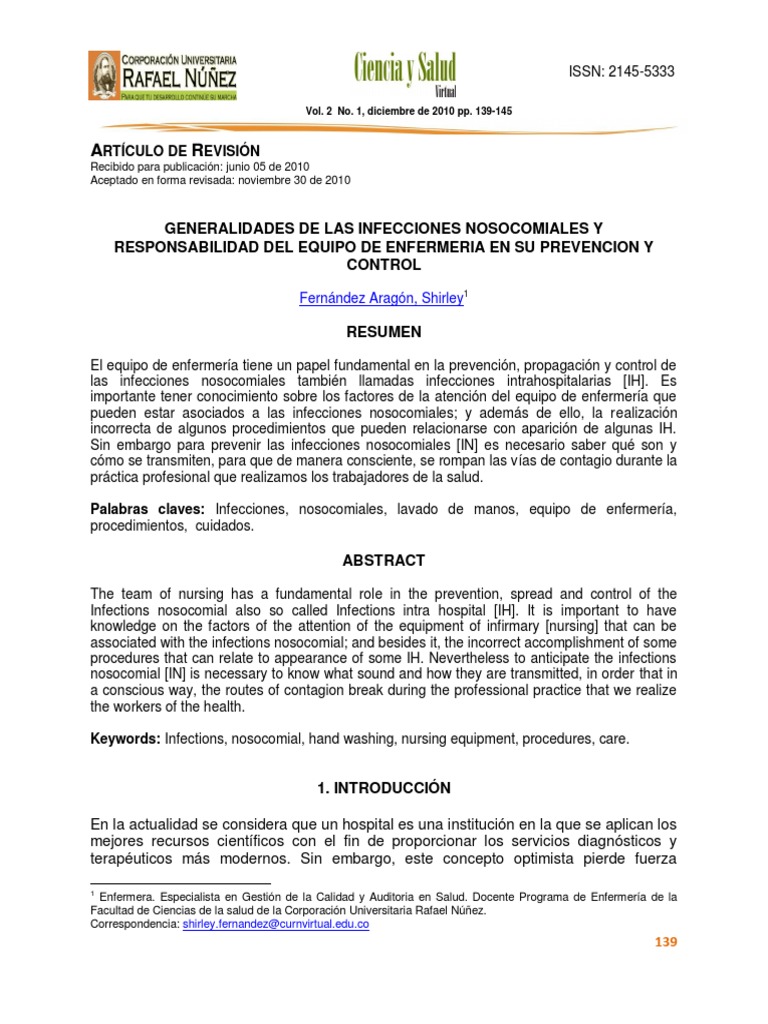 Infecciones Nosocomiales Pdf Infección Adquirida En El Hospital