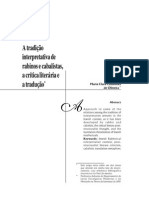 OLIVEIRA, Maria Clara Castelloes de - A Tradição Interpretativa de Rabinos e Cabalistas, A Critica Literaria e a Traducao