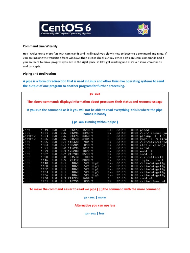 Command Line Wizardy: Ps - Aux The Above Commands Displays Information ...