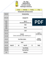 Kindergarten Schedule