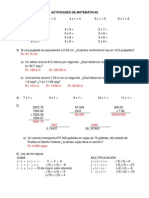 Actividades de Matemáticas