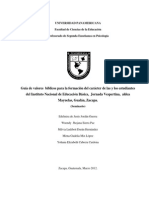 Guía de Valores Bíblicos para La Formación Del Carácter de Las y Los Estudiantes Del Instituto N