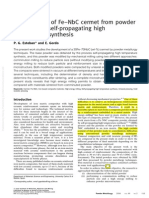 Development of Fe NbC Cermet From Powder Obtained by Self Propagating High Temperature Synthesis 2006 Powder Metallurgy