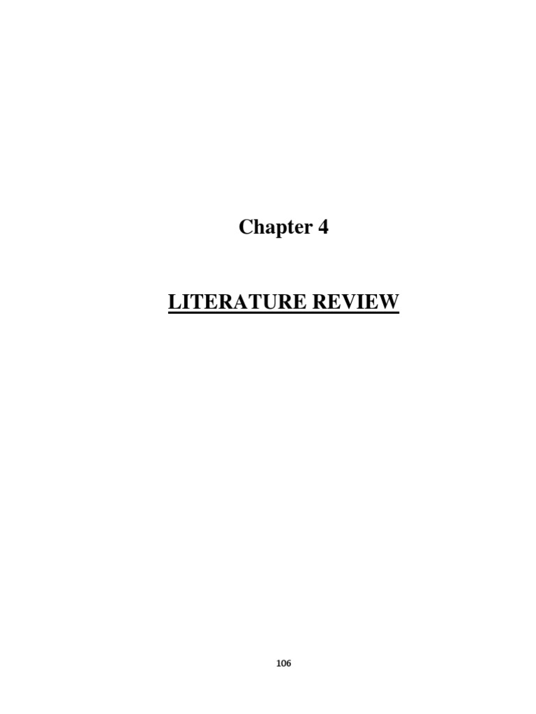 chapter 4 literature review