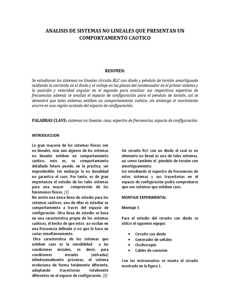 Sistema Caotico PDF | PDF | Teoría del caos | Física
