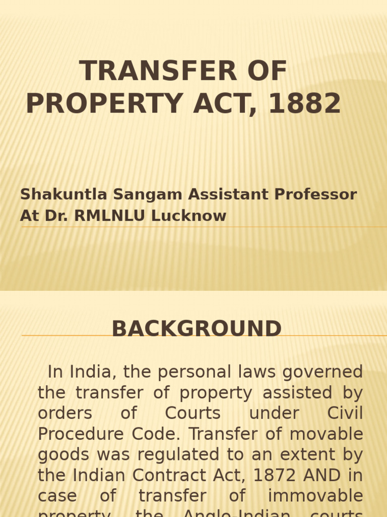 Overview of Transfer of Property Act | PDF | Mortgages | Property