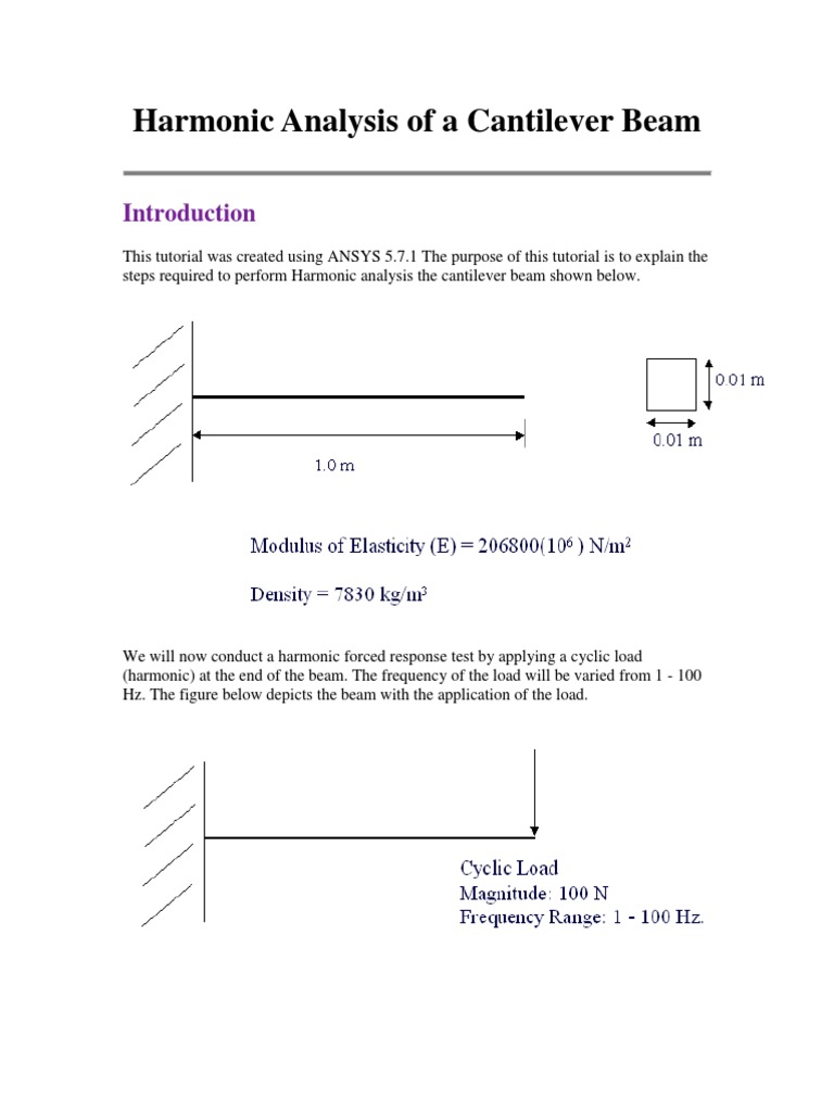 Harmonic Analysis of A Cantilever Beam | PDF | Variable (Computer ...