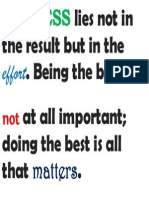 Lies Not in The Result But in The - Being The Best Is: Success