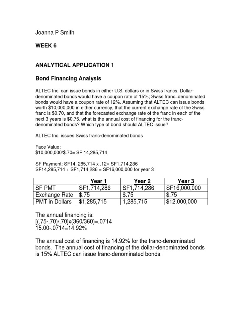 Analytical Application Week 6 | PDF | Bonds (Finance) | Japanese Yen