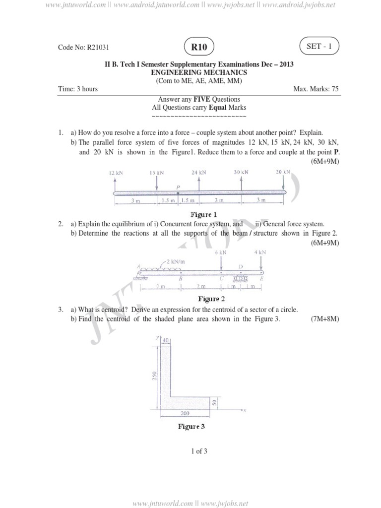 Engineering Mechanics Dec 2013 | PDF | Acceleration | Friction