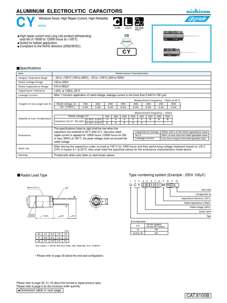 6.8uf 450V Electrolytic Capacitor | PDF | Technology & Engineering