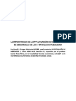 La Importancia de La Investigación de Mercados en El Desarrollo de La Estrategia de Publicidad PDF