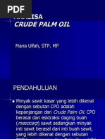 Download ANALISA CRUDE PALM OIL smartppt by BurhanVolmy SN238616473 doc pdf