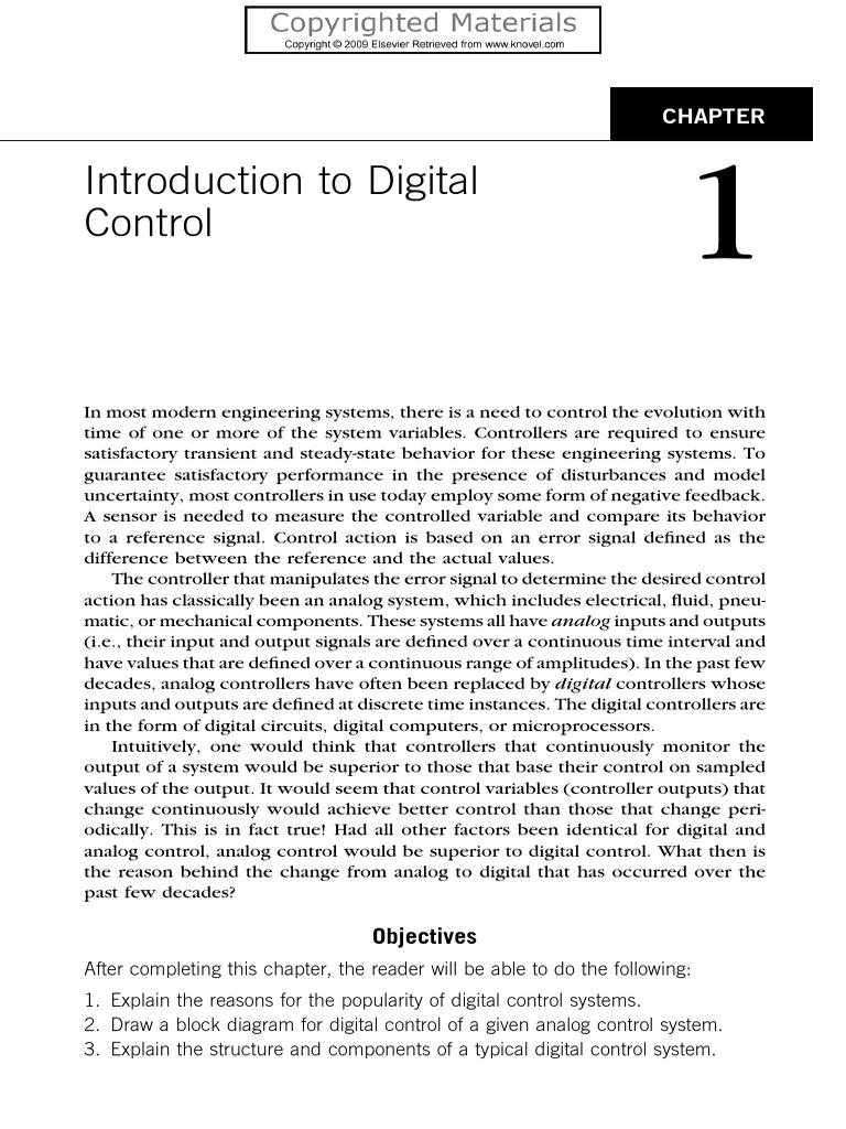 Digital Control Engineering Chapter 1 | PDF | Control Theory | Control