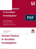 Human Factors in Accident Investigation: David Birkbeck