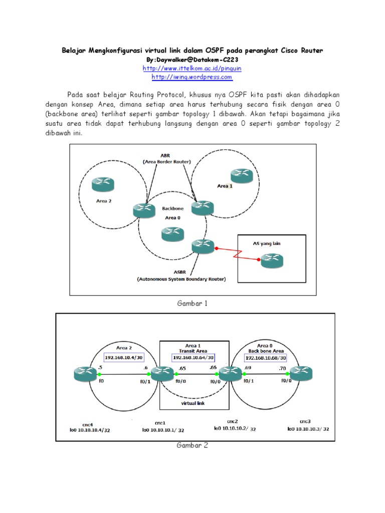 Belajar Mengkonfigurasi Virtual Link Dalam OSPF Pada Perangkat Cisco ...