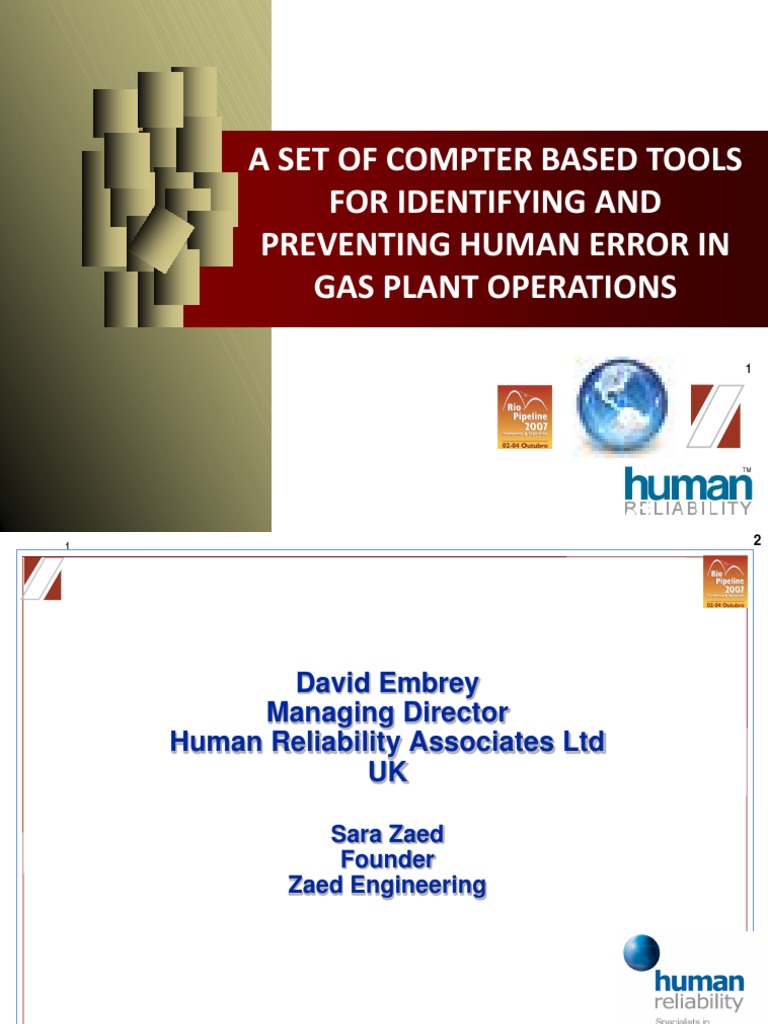 Human Factors Tools for Gas Safety | PDF | Reliability Engineering ...
