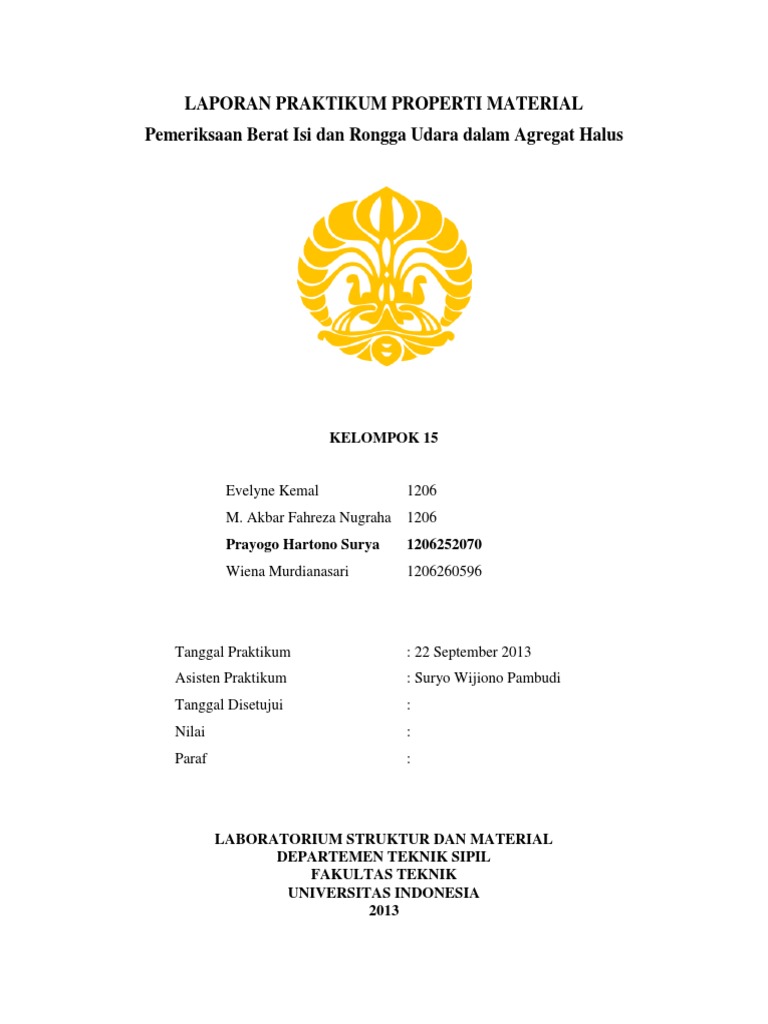 Laporan Praktikum Berat Isi Dan Rongga Udara Pdf - Riset