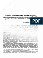 Algunas Consideraciones Sobre El Artículo Los Lenguajes Conversacionales y Su Utilización Por Los Servicios Oficiales de Estadística