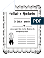 Certificate of Apprehension