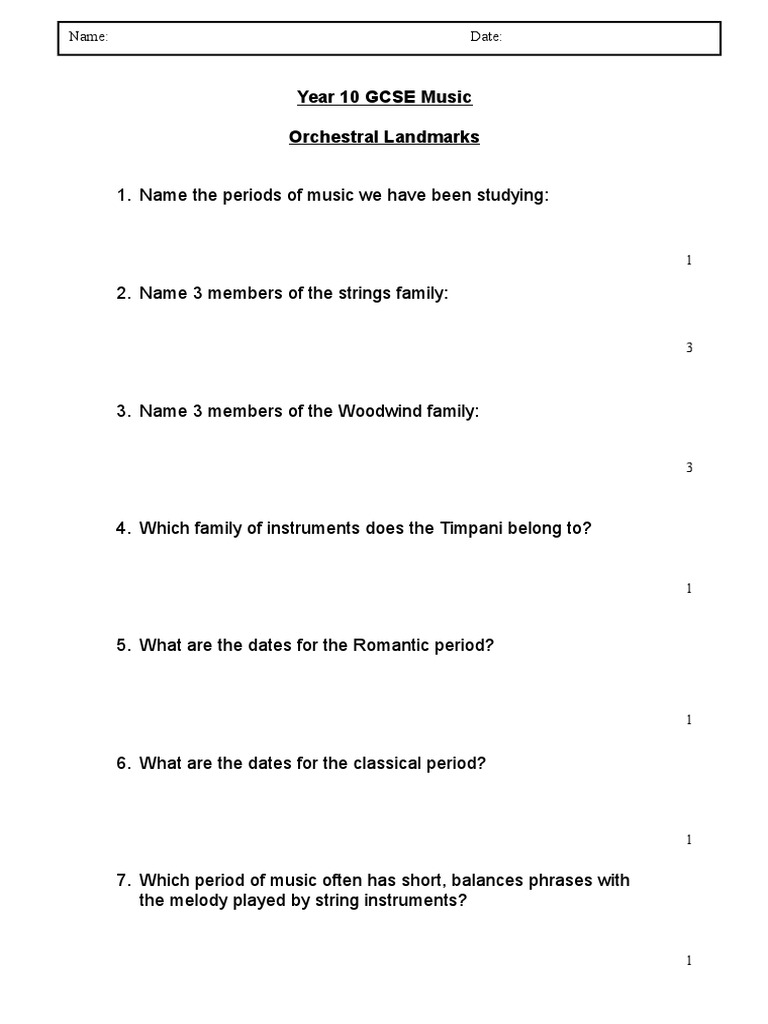 General Question Sheet | PDF