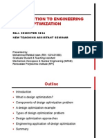 Introduction To Engineering Design Optimization: Fall Semester 2014 New Teaching Assistant Seminar