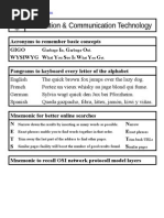 I CT Memory Activities