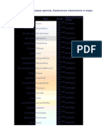 Таблица HTML Кодов Цветов