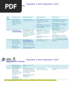 master orientation schedule of assignments   first week of school
