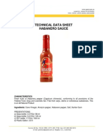 Technical Data Sheet Habanero Sauce