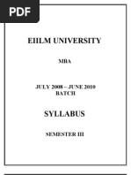 Mba - Sem III July 2008 Syllabus
