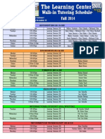 Walk-In Tutoring Schedule Fall 2014