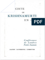 A l'Écoute de Krishnamurti en 1966