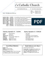 Bulletin For September 14, 2014