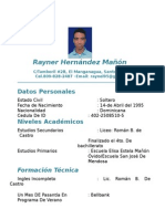 Rayner Hernández Mañón: Datos Personales