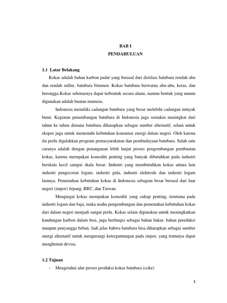 Proses Pembuatan Kokas PDF