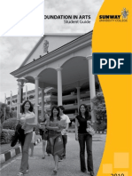 Sunway University College Foundation in Arts Student Guide 2010