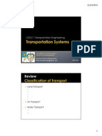 CE421 Transportation Engineering Overview