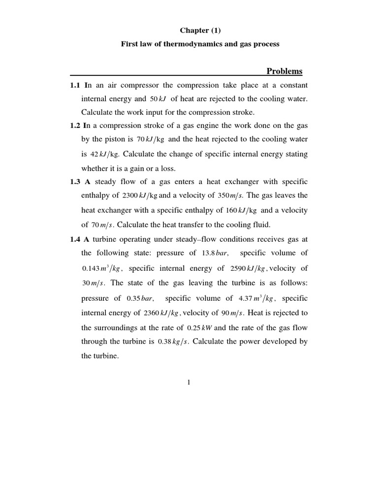 Problems PDF Steam Engine Gas Compressor