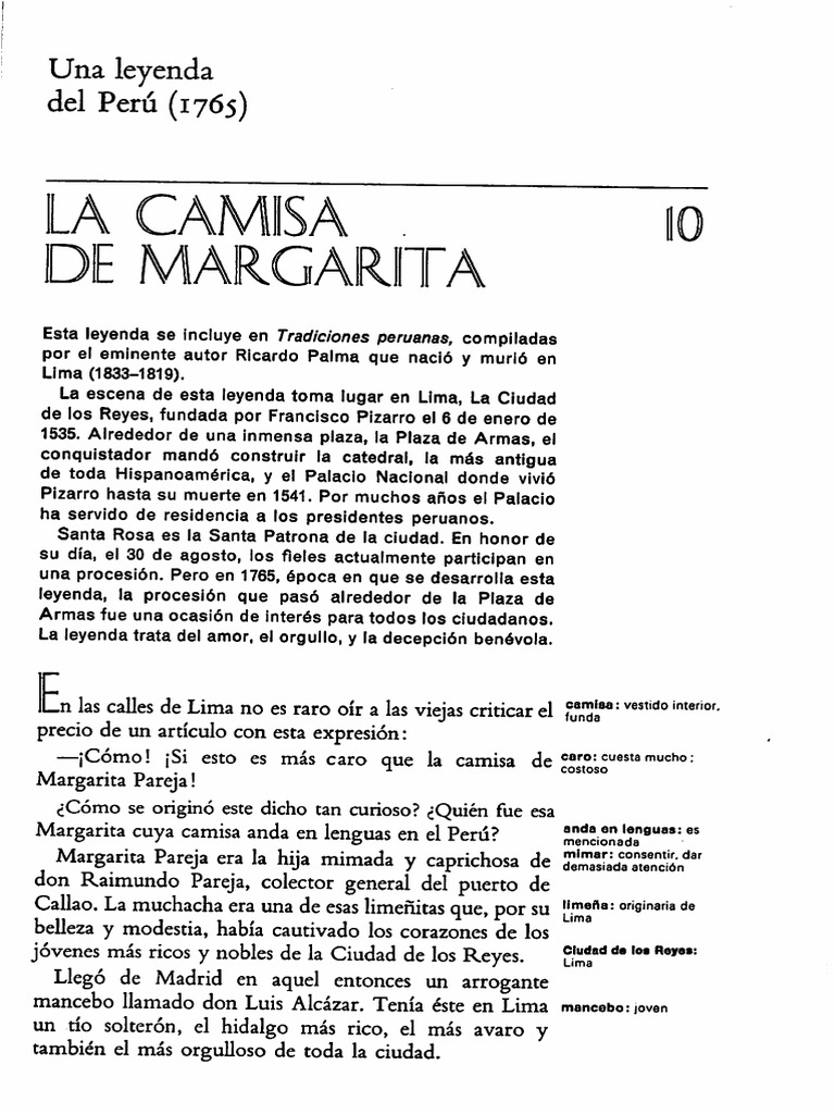 LL La Camisa de Margarita (Perú) PDF PDF