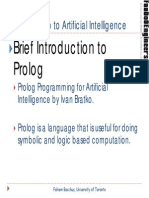 Brief Introduction To Prolog: CSC384: Intro To Artificial Intelligence