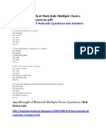 132 TOP Strength of Materials Multiple Choice Questions and Answers PDF