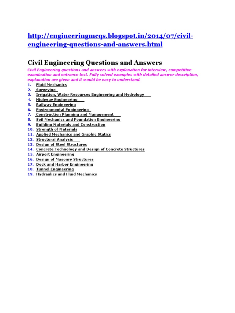 CIVIL ENGINEERING MULTIPLE CHOICE QUESTIONS AND ANSWERS PDF DOWNLOAD visual data 6