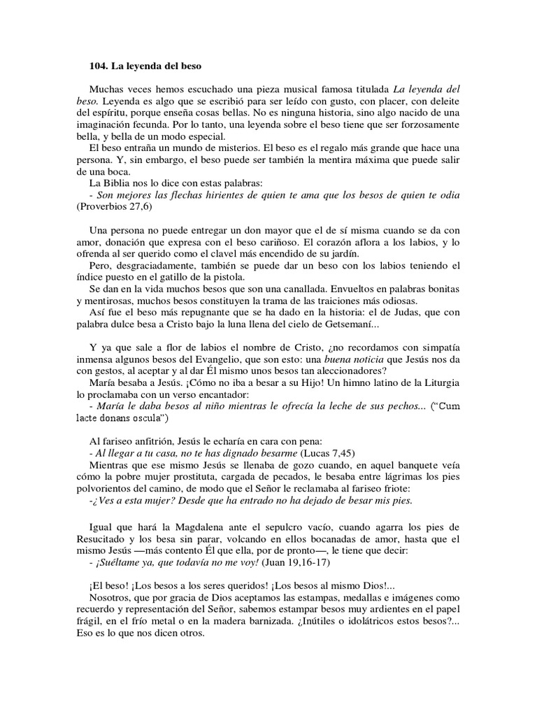 Leyenda Del Beso PDF Cristo (título) Jesús