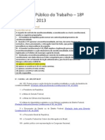 Ministério Público Do Trabalho - 18º Concurso - 2013
