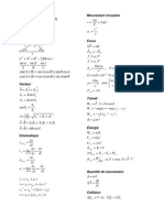 Feuille de Formules PHY1901