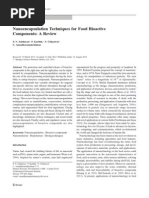 Nanoencapsulation Techniques For Food Bioactive Components A Review