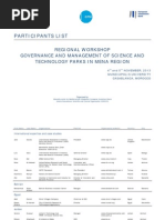 List of Participants - Stp Regional Workshop