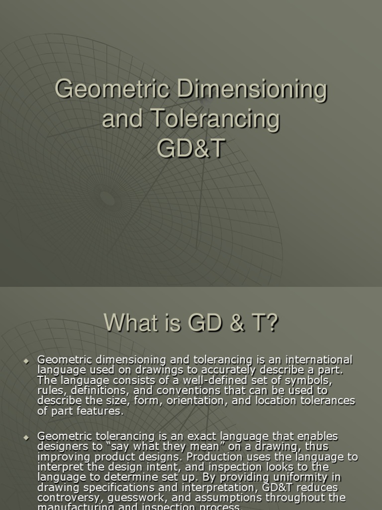 Understanding Geometric Dimensioning and Tolerancing (GD&T | PDF ...